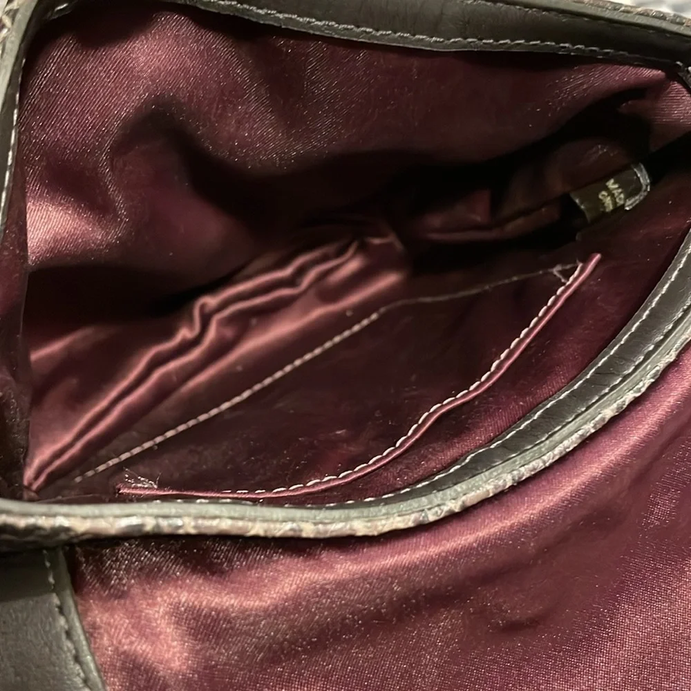 Coach Kristen python gunmetal petite crossbody / clutch bag - Picture 12 of 16